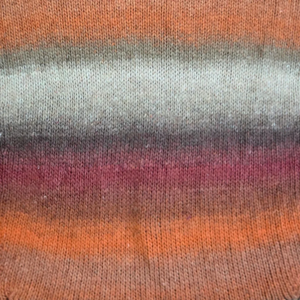 J. Jill Orange Ombre Striped Wool Blend Cardigan Sweater Button Front Size MP